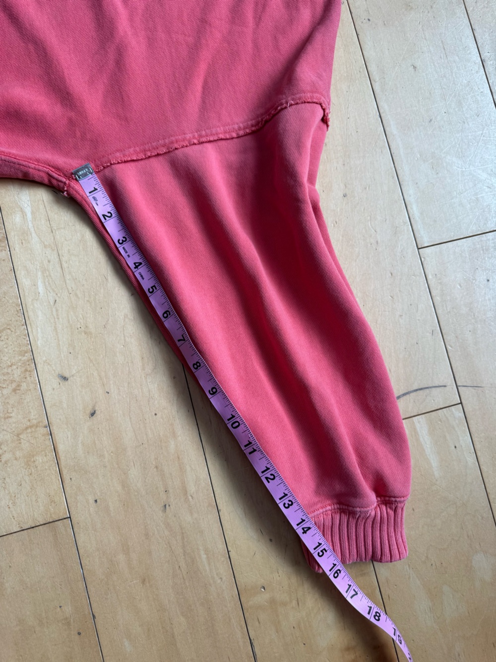 Oversized Aerie Crewneck Sweatshirt, Sz Medium cropped 3/4 sleeve raw edge - Picture 10 of 11